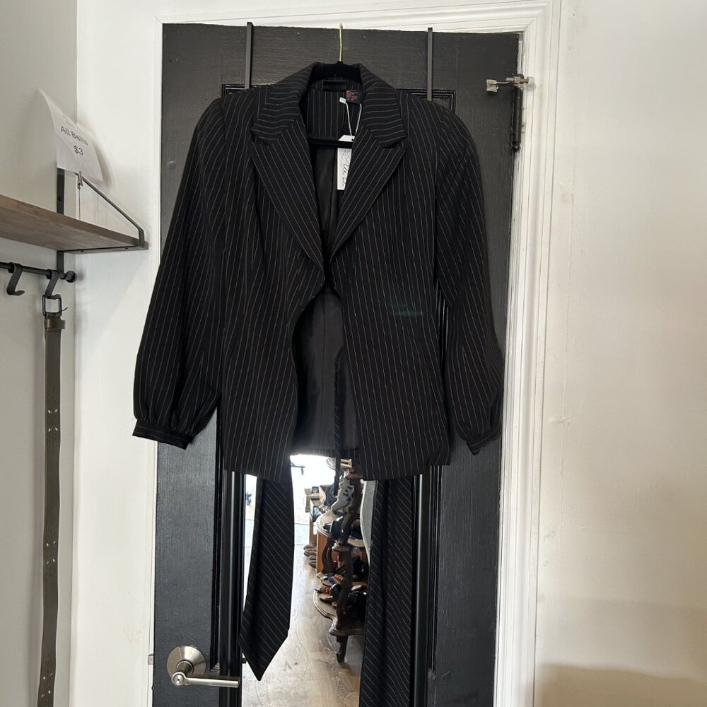 Shape FX Coat Black with White Stripes